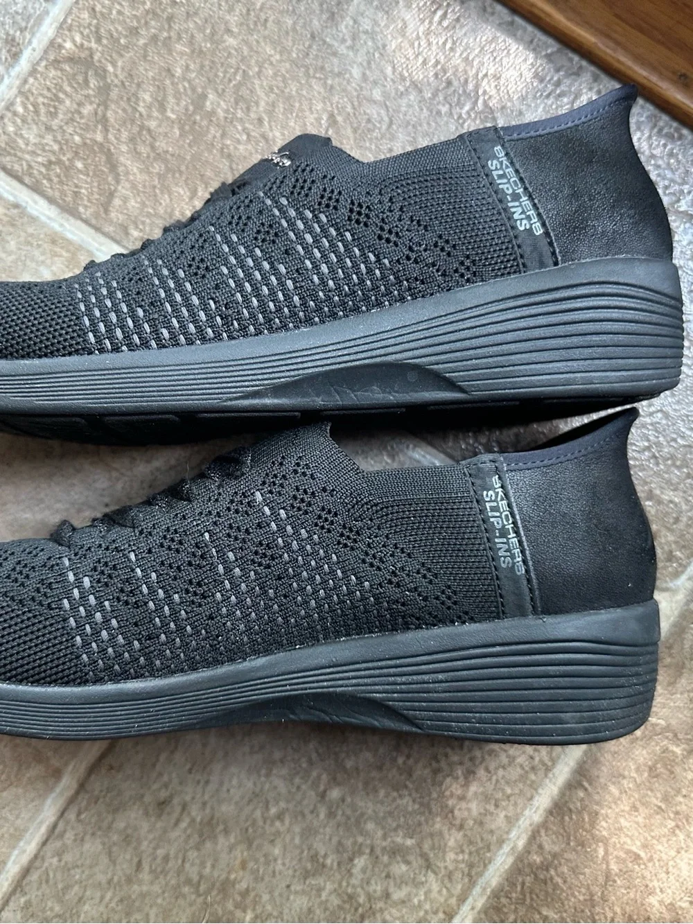 Skechers Women’s Black Slip-Ins Knit Sneakers